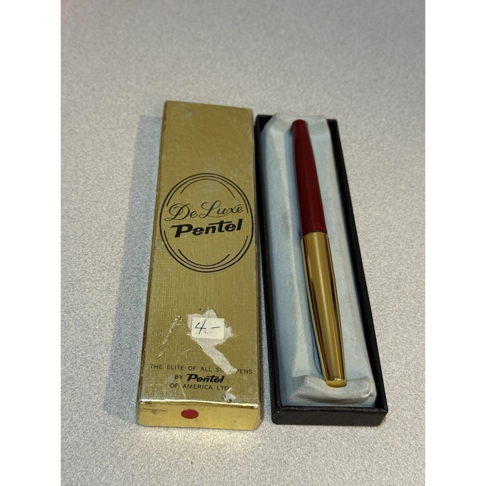 Pentel DS-3 Sign Pen Deluxe Red Gold Soft Vintage Out of Print Rare Discontinued - Picture 9 of 11